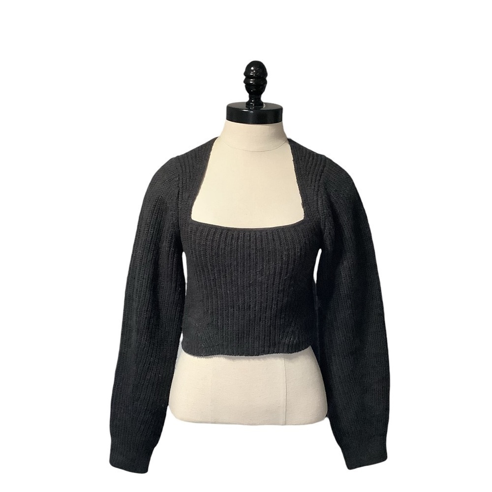 ZARA‎ Square Neck Cropped Sweater - Size S